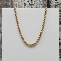 20" 10K Semi Solid Rope Chain Necklace