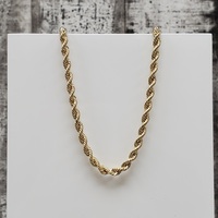 20" 10K Semi Solid Rope Chain Necklace