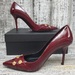 Versace Medusa Studded Burgundy Pumps + Size 38