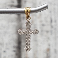 10K CZ Cross Religious Pendant