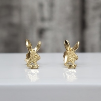 10K Bunny Rabbit Stud Earrings