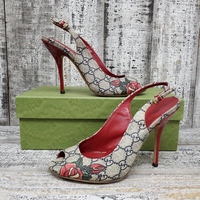 Gucci Guccissima Tattoo  Heart Peep Toe Sandals Size 38