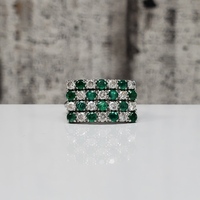 18K Round Emerald Diamond Ring