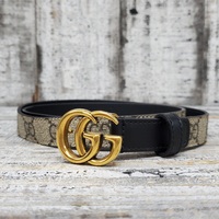 Gucci GG Buckle Supreme Canvas & Leather Belt