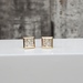 10K Princess Cut Cluster CZ Stud Earrings