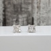 10K CZ Cluster Friction Backs Stud Earrings