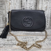 Gucci Soho Interlocking GG Black Leather Bag 563224