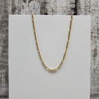 23.75" 14K Solid Fancy Figaro Link Necklace