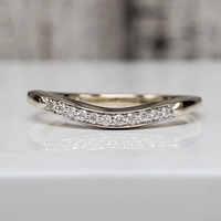 14K Curved Diamond Band