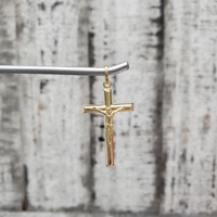 14K Semi Solid Crucifix Cross Religious Pendant