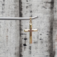 14K Double Cross Religious Pendant