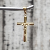 14K Crucifix Jesus Cross Religious Pendant