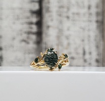 18K Moss Agate Ring