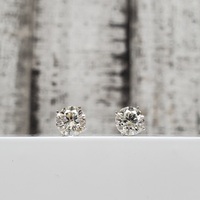 14K LAB Grown Diamond Stud Friction Backs Earrings