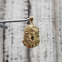 14K Jesus Face Religious Pendant