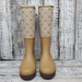 Tory Burch T Monogram Hurricane Tall Rain Boot Size 8
