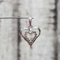 Platinum Diamond Cut Heart Pendant