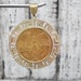 22K/14K Meander CZ Design Centenario Pendant