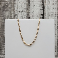 17.5" 18K Semi Solid Figaro Link Necklace