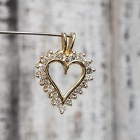 14K Diamond Heart Pendant