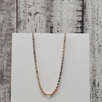 24" 14K TriColor Figarope Necklace