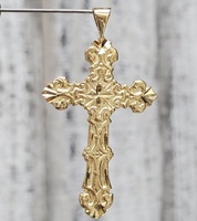 14K Fancy Design Cross Religious Pendant