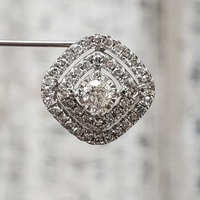 10K Cluster Double Halo Diamond Pendant