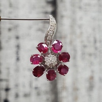 18K Ruby Diamond Pendant