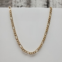 24" 10K Semi Solid Figaro Link Necklace