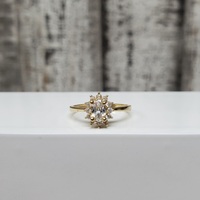 14K Oval + Round CZ Ring