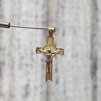 14K Fancy Crucifix Jesus Cross Religious Pendant