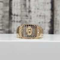 14K CZ Virgin Mary / Guadalupe Religious Ring 