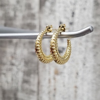 14K Shrimp Style Hoop Earrings