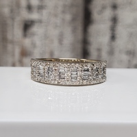 10K Diamond Band Cluster Ring
