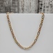 21.5" 14K TriColor Diamond Cut Semi Solid Figaro Link Necklace