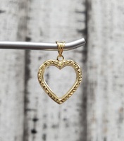 14K Semi Solid Heart Pedant