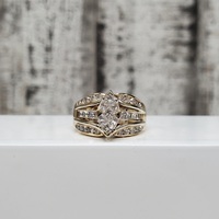 14K "Love Honor Cherish" Inside Diamond Ring