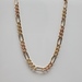 20" 14K TriColor Semi Solid Diamond Cut Figaro Link Necklace