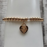 $2775 18K Tiffany & Co. Heart Tag Bead Bracelet Large