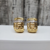 18K Elephant Skin Roberto Coin Diamond Earrings