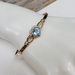 14K Diamond + Heart Shaped Blue Topaz Bangle Bracelet