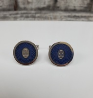 Cartier Cufflinks 2C Sterling Silver Blue 18x18mm 