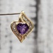 10K Heart Amethyst Diamond Pendant