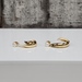 10K Pearl Stud w/ J Hoop Dangle Earrings w/ Friction Backs