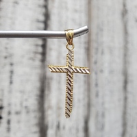 10K Fancy Design Cross Religious Pendant