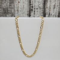 24" 14K Diamond Cut Solid Figaro Link Necklace