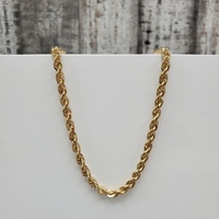 24" 10K Semi Solid Rope Chain Necklace