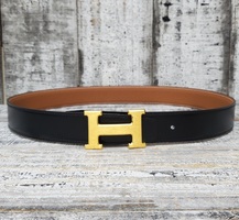 Hermes Reversible Belt With Gold Tone Buckle