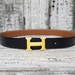 Hermes Reversible Belt With Gold Tone Buckle