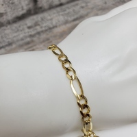 14K Solid Figaro Link Bracelet